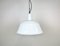 Lámpara colgante industrial de esmalte blanco de Emax, años 60, Imagen 2