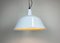 Lámpara colgante industrial de esmalte blanco de Emax, años 60, Imagen 8