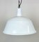 Lámpara colgante industrial de esmalte blanco de Emax, años 60, Imagen 5