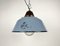 Industrial Grey Enamel and Cast Iron Pendant Light with Glass Cover, 1960s 2