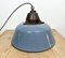 Industrial Grey Enamel and Cast Iron Pendant Light with Glass Cover, 1960s 11