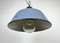 Industrial Grey Enamel and Cast Iron Pendant Light with Glass Cover, 1960s 8