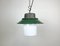 Lampe à Suspension Industrielle en Émail Vert et Fonte, 1960s 2