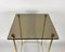 Vintage Coffee Table with Smoked Glass Top & Gilt Brass Frame, France, 1970s 3