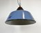 Industrial Blue Enamel and Cast Iron Pendant Light, 1960s 9