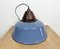 Lámpara colgante industrial de hierro fundido y esmalte azul, años 60, Imagen 15