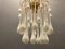Lámpara colgante colgante de cristal de Murano blanco, años 70, Imagen 6