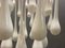 Lámpara colgante colgante de cristal de Murano blanco, años 70, Imagen 7