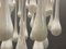 Lámpara colgante colgante de cristal de Murano blanco, años 70, Imagen 3