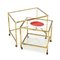 Console and Trolley in Brass and Glass, 1950s, Set of 2 12