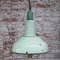 Lámpara colgante industrial vintage esmaltada en verde claro, años 50, Imagen 4