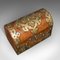 Victorian English Domed Top Caddy Keepsake Box in Burr Walnut & Brass, Image 11