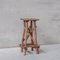 Mid-Century Wooden Sculpture Pedestal Bar Stool in the style of Adirondack 1