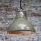 Vintage Industrial Beige Metal and Clear Striped Glass Pendant Lamp from Holophane, Paris, Image 6