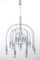 Lámpara de araña grande de cromo de Gaetano Sciolari para SA Boulanger, años 60, Imagen 1