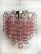 Vintage Chandelier with Pink Glasses Tube from Venini, 1985 2