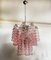 Vintage Chandelier with Pink Glasses Tube from Venini, 1985 1