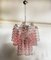 Vintage Chandelier with Pink Glasses Tube from Venini, 1985, Image 1