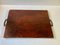 Antique Mahogany Serving Tray with Cuban Cigar Bands, 1920s, Image 8