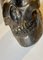 Vintage Bronze Sculpture Cast of a Human Skull, 1950s 6