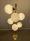 German Brass Sputnik Floor Lamp with 7 Opaline Glass Balls, 1970s 5