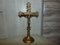 Art Deco Brass Standing Cross with Jewish Star, 1920s 1