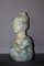 Bust of Young Woman in Ceramic with Blue-Green Patina by Léopold Bernard Bernstamm for Emile Muller, 1890s 6