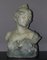 Bust of Young Woman in Ceramic with Blue-Green Patina by Léopold Bernard Bernstamm for Emile Muller, 1890s 1