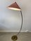 Large Mid-Century Arch Floor Lamp with Fabric Shade, Germany, 1950s 2