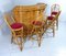 Vintage Tiki Rattan Cocktailbar mit Barhockern, 1960er, 5 . Set 4