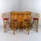 Vintage Tiki Rattan Cocktail Bar with Bar Stools, 1960s, Set of 5 1