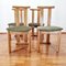 Mid-Century Modern Dining Chairs in Wood and Vervet Chairs, Italy, 1980s, Set of 4, Image 1