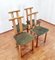 Mid-Century Modern Dining Chairs in Wood and Vervet Chairs, Italy, 1980s, Set of 4 2