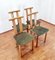 Mid-Century Modern Dining Chairs in Wood and Vervet Chairs, Italy, 1980s, Set of 4, Image 2