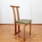 Mid-Century Modern Dining Chairs in Wood and Vervet Chairs, Italy, 1980s, Set of 4, Image 8