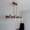 Scandinavian 6-Flame Ceiling Light in Teak and Glass, 1950s 8