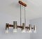 Scandinavian 6-Flame Ceiling Light in Teak and Glass, 1950s 1