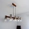 Scandinavian 6-Flame Ceiling Light in Teak and Glass, 1950s 10