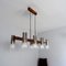 Scandinavian 6-Flame Ceiling Light in Teak and Glass, 1950s, Image 10