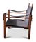 Mid-Century Safari Chair with Black Leather Sling Arms, Beech Frame and Canvas Upholstery by Kaare Klint, 1950s 3