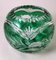 Biedermeier Style Bohemia Cut and Ground Green Crystal Ball Vase, 1947 2