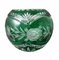 Biedermeier Style Bohemia Cut and Ground Green Crystal Ball Vase, 1947 1