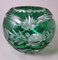Biedermeier Style Bohemia Cut and Ground Green Crystal Ball Vase, 1947 5