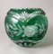 Biedermeier Style Bohemia Cut and Ground Green Crystal Ball Vase, 1947 8