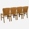 Art Deco Birds Eye Maple Dining Table and 4 Matching Leather Chairs, 1930s, Set of 5 4