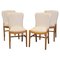 Art Deco Birds Eye Maple Dining Table and 4 Matching Leather Chairs, 1930s, Set of 5, Image 3