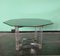 Italian Octagonal Acrylic Glass and Glass Dining Table with Brass Details,1970 5