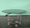 Italian Octagonal Acrylic Glass and Glass Dining Table with Brass Details,1970, Image 5