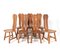 Brutalist Oak Dining Room Chairs by Kunstmeubelen De Puydt, Belgium, 1970s, Set of 7 4
