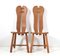 Brutalist Oak Dining Room Chairs by Kunstmeubelen De Puydt, Belgium, 1970s, Set of 7 2